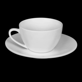 [ Set of 6 ] 6 FL OZ | 180 ML CAPPUCCINO CUP & SAUCER (Color: White)
