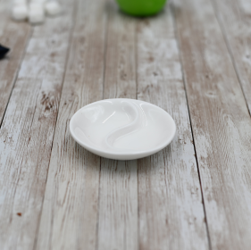 [ Set of 12 ] DIVIDED SOY DISH 3.5" | 9 CM (Color: White)