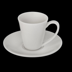 [ Set of 6 ] 4 FL OZ | 110 ML COFFEE CUP & SAUCER (Color: White)
