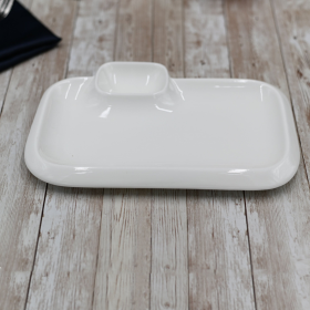 [ Set of 6 ] RECTANGULAR PLATTER 10" X 6"| 25.5 X 15 CM (Color: White)