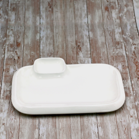 [ Set of 3 ] RECTANGULAR PLATTER 14" X 8.5"| 36 X 21.5 CM (Color: White)