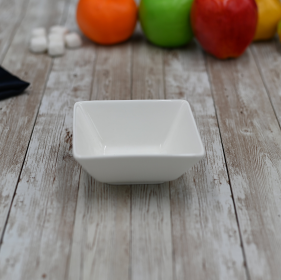 [ Set of 6 ] SQUARE DISH 4" X 3.75" X 2" | 10 X 9.5 X 5 CM 5 FL OZ| 150 ML (Color: White)