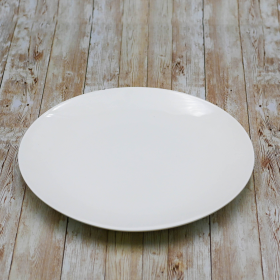 [ Set of 3 ] ROUND PLATTER 12" | 30.5 CM (Color: White)
