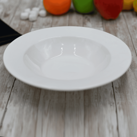 [ Set of 6 ] DEEP PLATE 9" |  22.5 CM 14 FL OZ | 420 ML (Color: White)