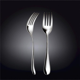 [ Set of 24 ] SERVING FORK 9" | 23 CM WHITE BOX PACKING (Color: Stainless Steel)