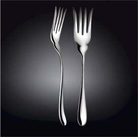 [ Set of 24 ] FISH SERVING FORK 10.5" | 26.5 CM WHITE BOX PACKING (Color: Stainless Steel)