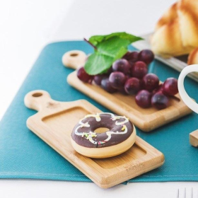 [ Set of 10 ] TRAY 6.75" X 2.75" | 17 X 7 CM (Color: Wood)