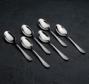 [ Set of 24 ] TEASPOON (CUP) 5.5" | 14 CM IN WHITE BOX (Color: Stainless Steel)