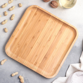 [ Set of 6 ] PLATE 10" X 10" | 25.5 CM X 25.5 CM (Color: Wood)