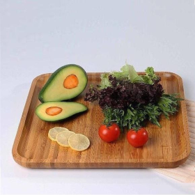 [ Set of 6 ] PLATE 11" X 11" | 28 CM X 28 CM (Color: Wood)