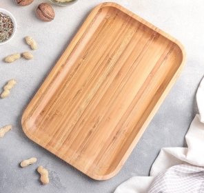 [ Set of 6 ] PLATTER 12" X 8" | 30.5 CM X 20.5 CM (Color: Wood)