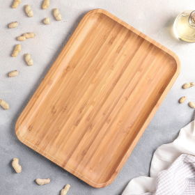 [ Set of 3 ] PLATTER 14" X 10" | 35.5 CM X 25.5 CM (Color: Wood)