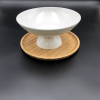 Fine Porcealim Fruit Vase with a  10 inch Bamboo tray
