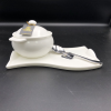 Individual baking pot with a Soup Spoon and curved serving dish set for 1