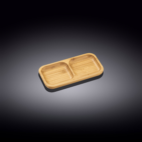 [ Set of 10 ] DIVIDED DISH 8.5" X 4.5" | 22 X 11.5 CM (Color: Wood)