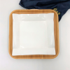 Square Bamboo and fine porcelain contemporary dinnerware set