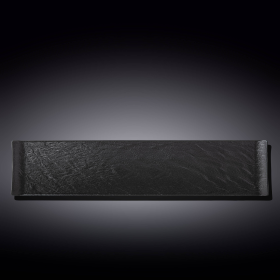 [ Set of 3 ] RECTANGULAR DISH 18.25" X 3.75" | 46.5 X 9.5 CM (Color: Black)