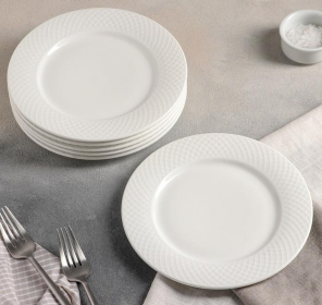 DESSERT PLATE 8" | 20 CM SET OF 6 IN GIFT BOX (Color: White)
