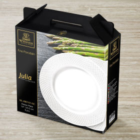 DINNER PLATE 10" | 25.5 CM SET OF 6 IN GIFT BOX (Color: White, size: 10")