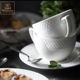 8 FL OZ | 240 ML TEA CUP & SAUCER SET OF 6 IN GIFT BOX (Color: White)