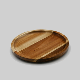 Acacia round Plate / Platter (Color: Wood, size: 8" Diameter)