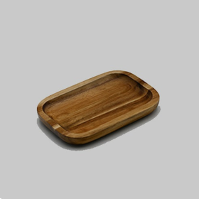 Acacia Serving rectangle tray / Dish (Color: Wood, size: 6" X 4")