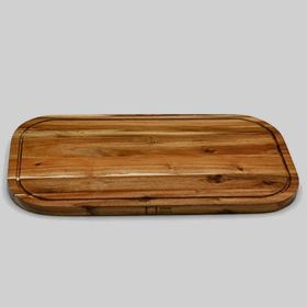Acacia Serving Rounded cutting Board (Color: Wood, size: 20" X 11")