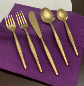 Vibhsa 20 Piece Gold Flatware Set, Service for 4 (Color: gold, size: Service for 4)