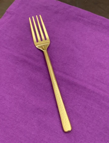 Vibhsa Flatware 6 Pieces Dinner Fork (Color: gold, size: Service for 6)