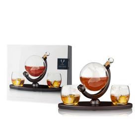 Globe Decanter & Whiskey Tumblers Set By Viski (Color: Clear)