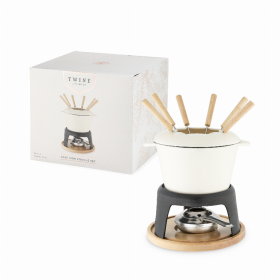 Cast Iron Fondue Set By Twine (Color: White)