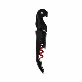 Truetap: Double-Hinged Corkscrew (Color: Matte Black With Red Wo)