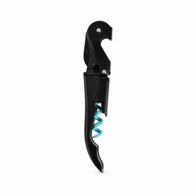 Truetap: Double-Hinged Corkscrew (Color: Matte Black With Blue W)