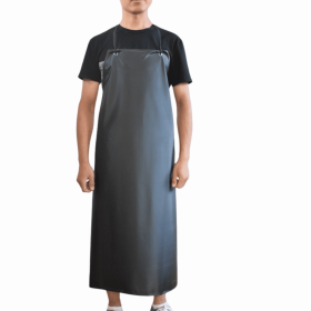 Pvc Waterproof Oil-proof Thickening Apron Waterproof Wholesale (Option: Black And Red Double Layer-110X80CM)