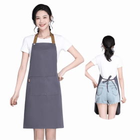 Women's Wear-resistant Stain-resistant Breathable Waterproof Apron (Option: 02 Waterproof Dark Gray)