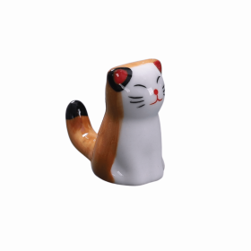 Cartoon Japanese Style Cute Animal Small Ceramic Ornaments Household Chopstick Holder (Option: 01 Kitty)