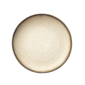 Stoneware Plate Dish Retro Household Ceramic Tableware Tray Plate (Color: Beige)