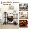 Simple Industrial Wine Rack Wine with Storage Shelves